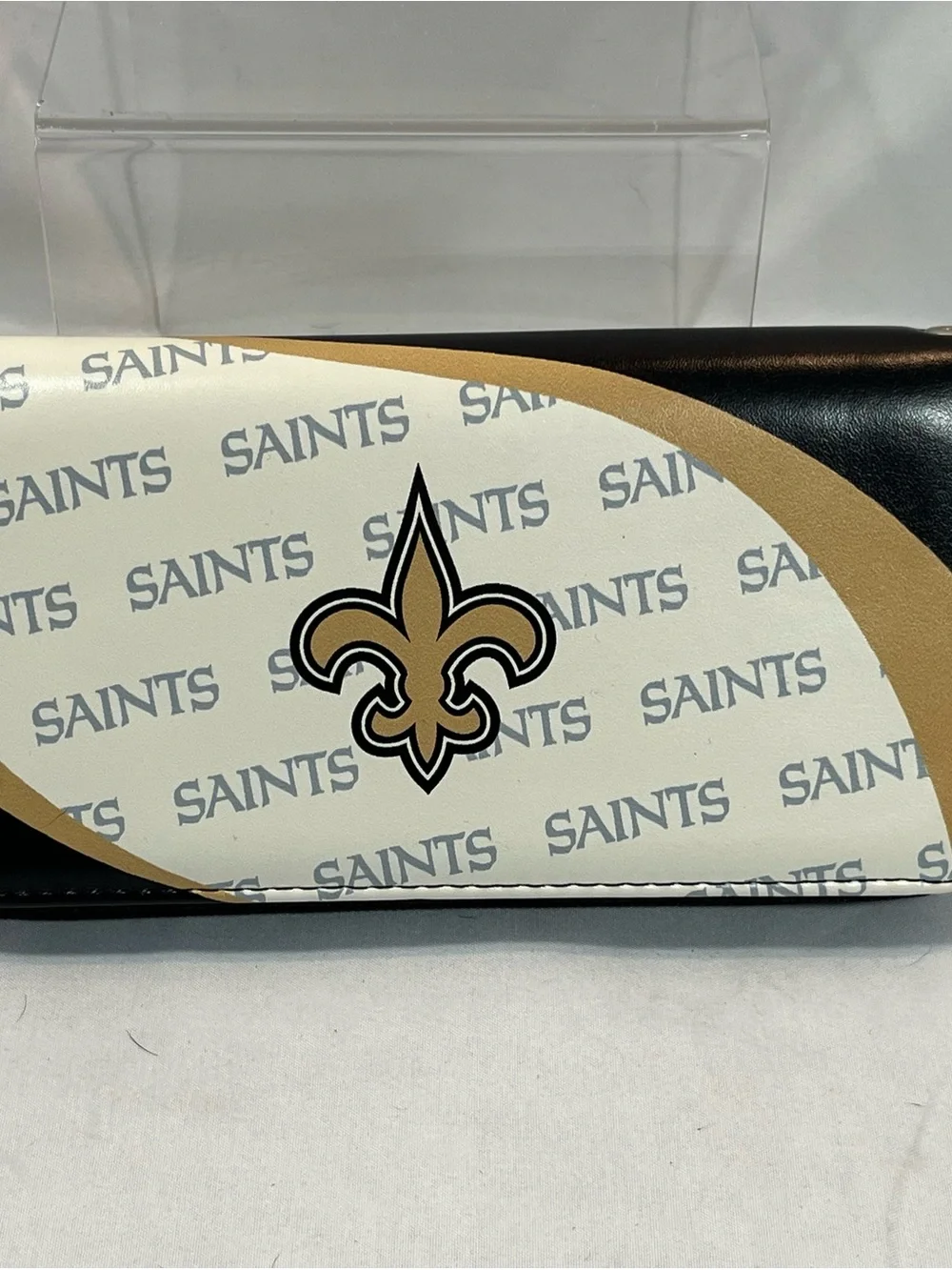 NWT New Orleans Saints Logo Clutch Wallet - Black, Gold, White